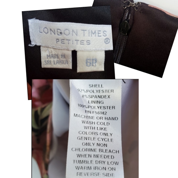 LONDON Times Sheath Dress Figure Flattering Large Floral print Size 6P -… - Picture 16 of 16